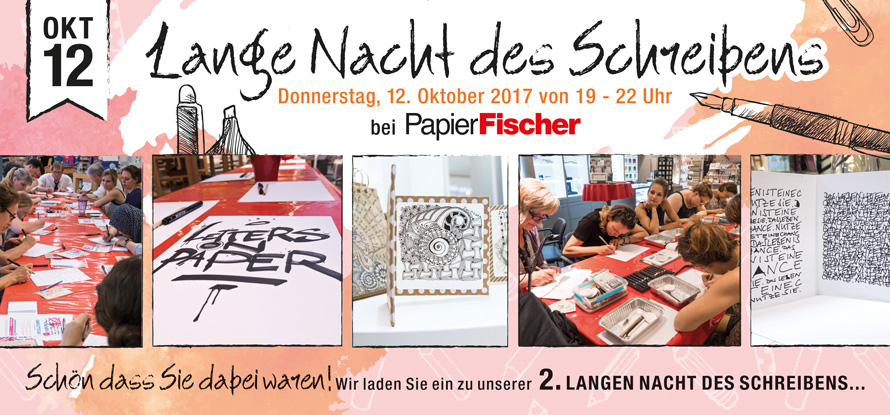 Die lange Nacht des Schreibens bei PapierFischer am 12.10.2017