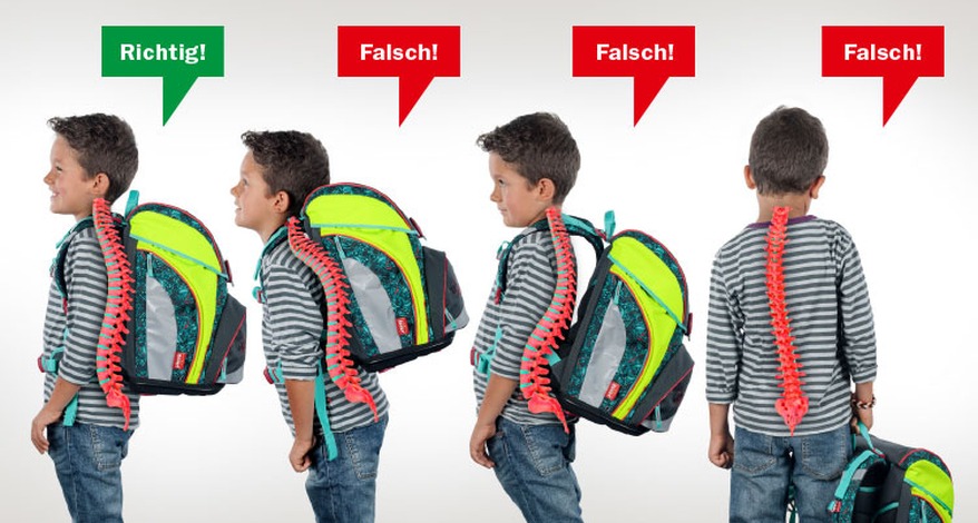 Schulranzenkauf - kleine Rückenschule
