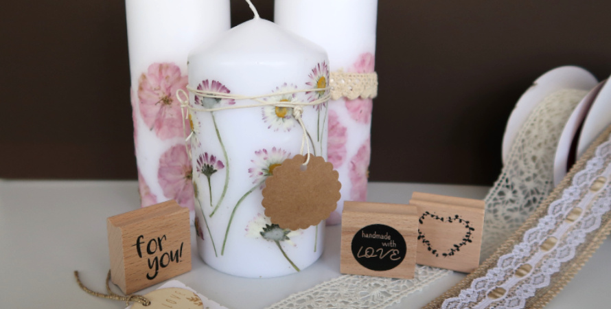 DIY Geschenkidee zum Muttertag - Blumenkerzen