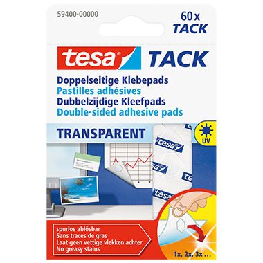 TESA Tack doppelseitige Klebep transparent Pa=60St 59400-0-0