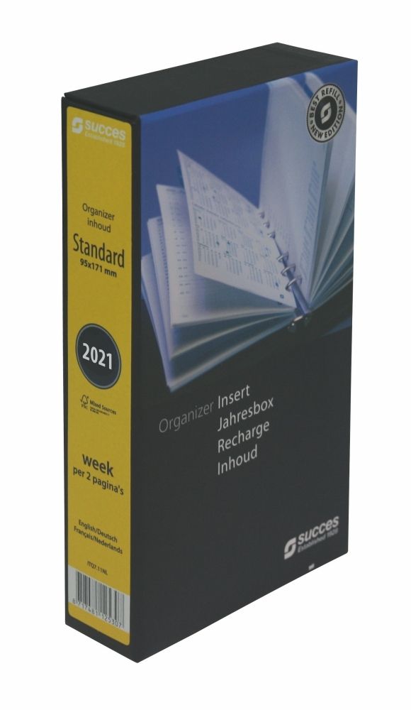 Succes Standard Organizer Jahresbox 2024 1 Woche auf 2 Seiten Creme  Mehrsprachig