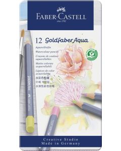 Faber-Castell Aquarellstift Goldfaber Aqua Metallbox 12 Stk. Pastelltöne
