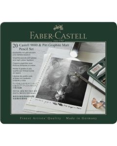 Faber-Castell Bleistift Pitt Graphite Matt & Castell 9000 20er Set im Metalletui
