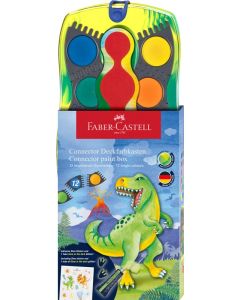 Faber-Castell Farbkasten Connector Dinosaurier 12er Set im Kartonetui