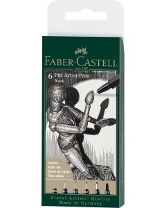 Faber-Castell Tuschestift PITT artist pen Set 6er Etui schwarz