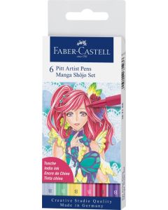 Faber-Castell Tuschestift PITT artist pen Brush Manga Shojo 6er Set