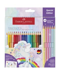 Faber-Castell Buntstifte Colour Grip Einhorn 18+6 Stk. im Kartonetui 