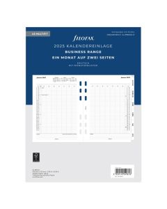 Filofax A5 Kalendereinlage 2025 1 Monat auf 2 Seiten Weiß Deutsch Multifit-Lochung