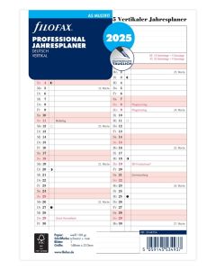 Filofax A5 Kalendereinlage 2025 Jahresplan Leporello Professional