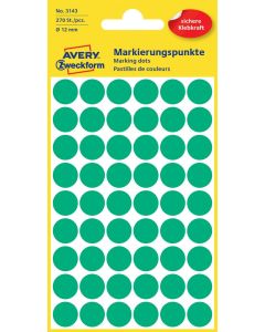 Avery Zweckform 3143 Markierungspunkte, Ø 12 mm, grün
