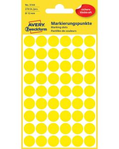 Avery Zweckform 3144 Markierungspunkte, Ø 12 mm, gelb