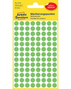 Avery Zweckform 3179 Markierungspunkte, Ø 8 mm, leuchtgrün