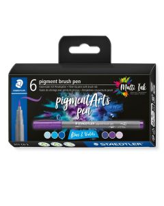 STAEDTLER Brush Pen Pigment 371 Blues & Violets 6er Set