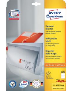 Avery Zweckform 6176 Universal-Etiketten, 210 x 148 mm, weiß