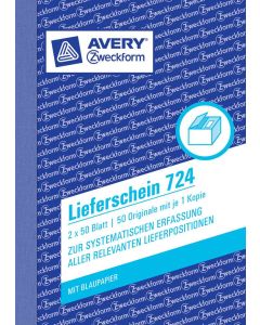 Avery Zweckform 724 Lieferschein, DIN A6, weiß