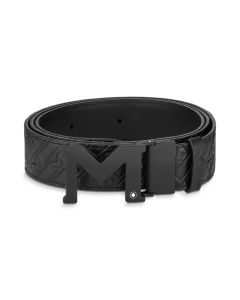 Montblanc Gürtel mit M-Schließe in gummiertem Finish schwarz 35 mm