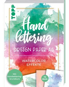 TOPP Kreativpaper: Handlettering Design Paper Block Watercolor Effekte A6