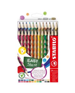 STABILO Dreikant-Buntstifte EASYcolors im 24er Kartonetui für Linkshänder