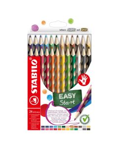 STABILO Dreikant-Buntstifte EASYcolors im 24er Kartonetui für Rechtshänder
