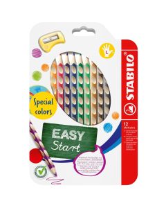 STABILO Dreikant-Buntstifte EASYcolors im 12er Kartonetui für Linkshänder