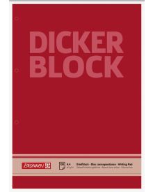 Brunnen Briefblock Dicker Block A4 unliniert 60g rot 100 Blatt