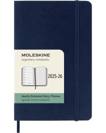 Moleskine 18 Monatskalender & Notizbuch 2026 Studienplaner 1 Woche auf 1 Seite Pocket Softcover