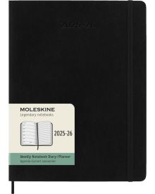 Moleskine 18 Monatskalender & Notizbuch 2026 Studienplaner 1 Woche auf 1 Seite XL Softcover