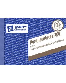 Avery Zweckform 309 Buchungsbeleg, DIN A6 quer, weiß