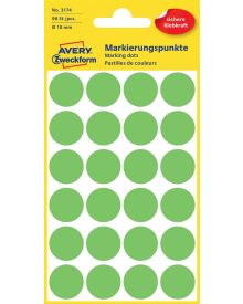 Avery Zweckform Markierungspunkt Durchmesser: 18 mm, Papier, leuchtgrün, 96 Etik./Pack.