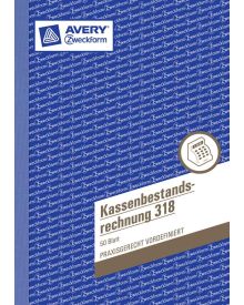 Avery Zweckform 318 Kassenbestandsrechnung, DIN A5, weiß