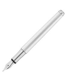 Waldmann Füllhalter Liberty Guillochiertes Nadelstreifen-Dekor silber M