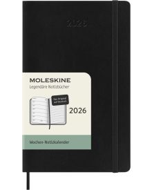 Moleskine Wochen-Notizkalender 2026 Deutsch 1 Woche auf 1 Seite Pocket Softcover Schwarz