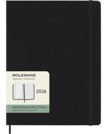 Moleskine Wochen-Notizkalender 2026 Klassik 1 Woche auf 1 Seite XL Hardcover