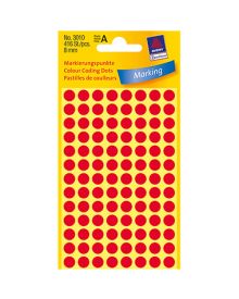 Avery Zweckform Markierungspunkt Durchmesser: 8 mm, Papier, rot, 416 Etik./Pack.