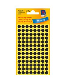 Avery Zweckform Markierungspunkt Durchmesser: 8 mm, Papier, schwarz, 416 Etik./Pack.