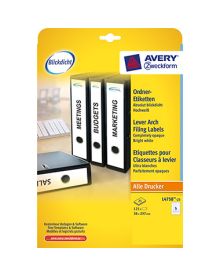 Avery Zweckform Ordneretikett selbstklebend, lang/schmal, 38 x 297 mm (B x H), Griffloch, weiß, 125 Etik./Pack.