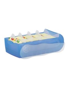 HAN Karteikasten CROCO, für: DIN A7 quer, max. 900 Karten, 12,1 x 8,5 x 24,6 cm (B x H x T), 5 Stützplatten, Polypropylen, blau-transluzent