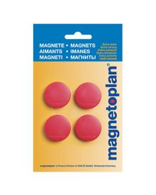 Magnetoplan® Magnet Discofix Standard, Tragfähigkeit: 700 g, 30 x 8 mm (Ø x H), rot, 4 St./Pack.