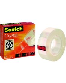 Scotch® Klebefilm Crystal Clear 600, 19 mm x 33 m (B x L), alterungsbeständig, schattenfrei kopierbar, Zellulose Acetat