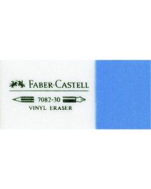 Faber-Castell Radierer KOMBI 7082-20, 22 x 12 x 62 mm (B x H x L), Kombiradierer, für: Blei- und Farbstifte sowie Tinte, Kunststoff, weiß/blau