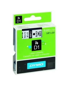 DYMO® Schriftbandkassette D1, 9 mm x 7 m (B x L), laminiert, Farbe des Schriftbandes: weiß, Druckfarbe: schwarz