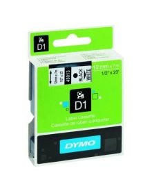 DYMO® Schriftbandkassette D1, 12 mm x 7 m (B x L), laminiert, Farbe des Schriftbandes: weiß, Druckfarbe: schwarz