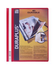 DURABLE Angebotshefter DURAPLUS®, für: DIN A4, transparenter Vorderdeckel, Beschriftungsfeld, Polypropylen, rot