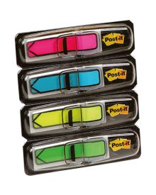 Post-it® Haftstreifen Index Pfeile, Polyester, pink, türkis, lemon, grün, 24 Bl./Block, 4 Block/Pack.