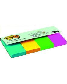 Post-it® Haftstreifen Page Marker, Papier, ultrablau, ultragelb, ultragrün, ultrapink, 50 Bl./Block, 4 Block/Pack.