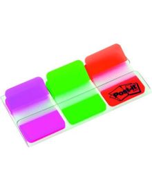 Post-it® Haftstreifen Index Strong, Polyester, pink, grün, orange, 22 Bl./Block, 3 Block/Pack.