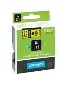 DYMO® Schriftbandkassette D1, 19 mm x 7 m (B x L), laminiert, Farbe des Schriftbandes: gelb, Druckfarbe: schwarz