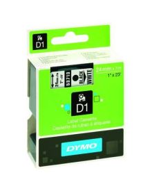 DYMO® Schriftbandkassette D1, 24 mm x 7 m (B x L), laminiert, Farbe des Schriftbandes: weiß, Druckfarbe: schwarz