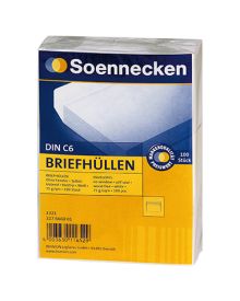 Soennecken Briefhülle DIN C6, 162 x 114 mm (B x H), mit Selbstklebung, 75 g/qm, holzfrei, weiß, 100 St./Pack.