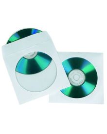 Soennecken CD/DVD Hülle 12,4 x 12,4 cm (B x H), für: max. 1 CD/DVD, Papier, weiß, 